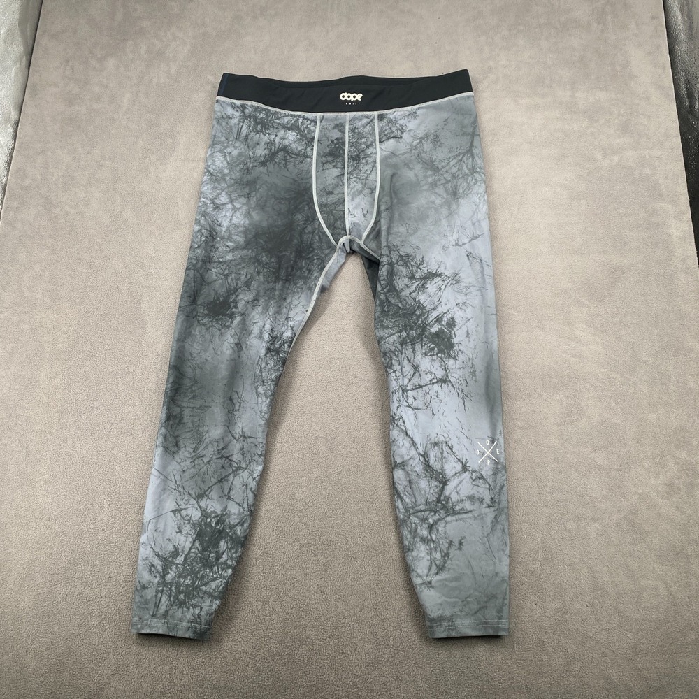 Dope Snuggle Base Layer Pants Mens XL Dirt Marble Print High Rise Logo Pull On